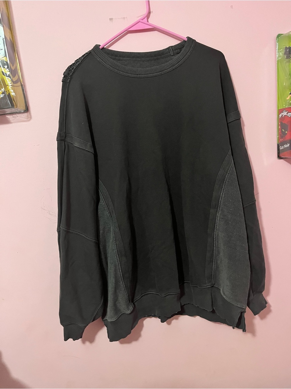 ⭐️Oversized Black Paneled Sweatshirt